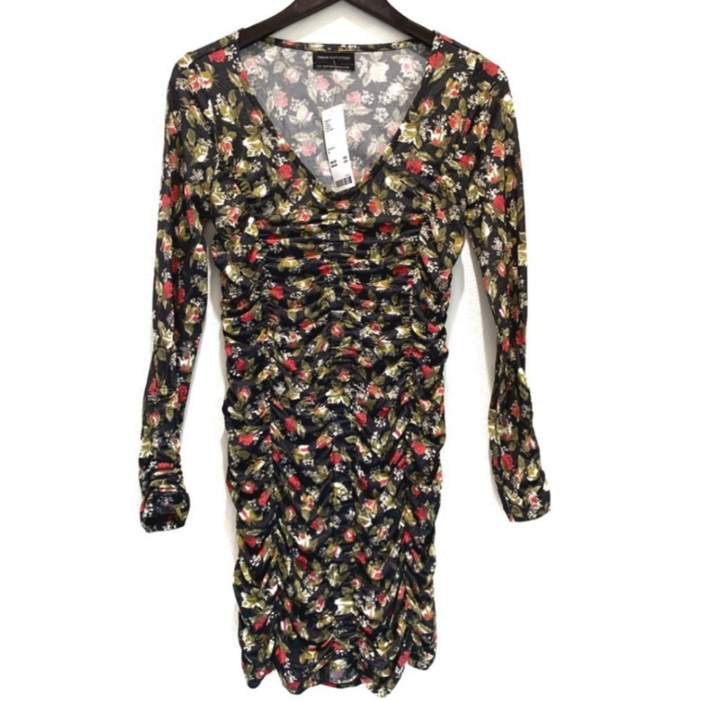 Urban Outfitters Floral Ruched Bodycon Dress Deadstock